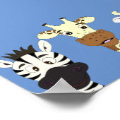 Lustiges Zebra-Giraffe-Kuh-Cartoon-Kinderposter Poster (Ecke)