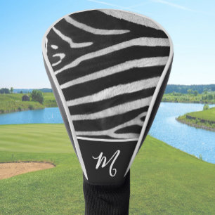 Lustiges Zebra Individueller Name Tierdruck Golf Headcover