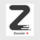 Lustiges Zick-Zack-Letter Z-Monogramm Aufkleber (Blatt)