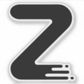 Lustiges Zick-Zack-Letter Z-Monogramm Aufkleber (Vorderseite)