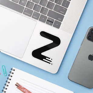 Lustiges Zick-Zack-Letter Z-Monogramm Aufkleber