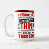 Lustiges Zitat bin ich Buchhalter, Zweifarbige Tasse (Links)
