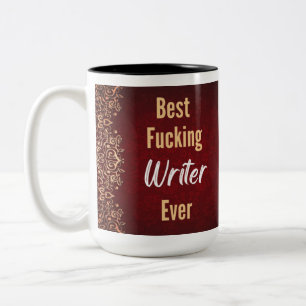 Lustiges Zitat eines Schriftstellers Fettdruck-Typ Zweifarbige Tasse