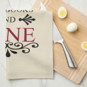 lustiges Zitat für Bücher und Weinliebhaber Geschirrtuch (Viertel Falte)