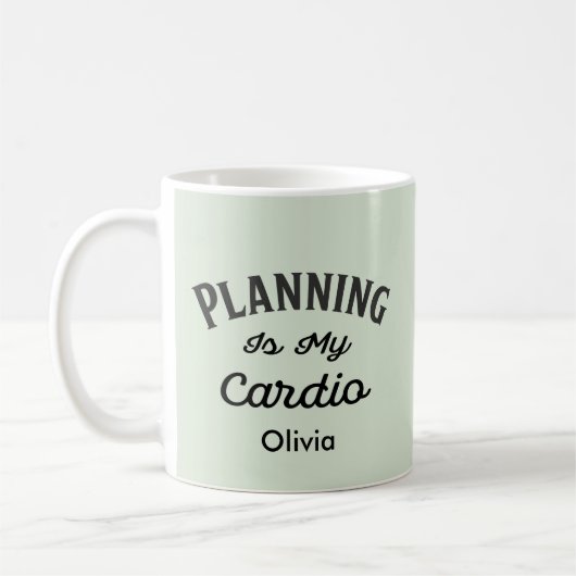 Lustiges Zitat mit Monogramm Kaffeetasse (Links)