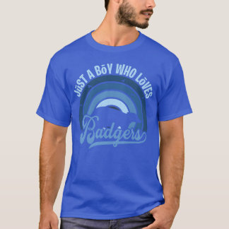Lustiges Zitat Nur ein Junge, der einen Dachs Blau T-Shirt
