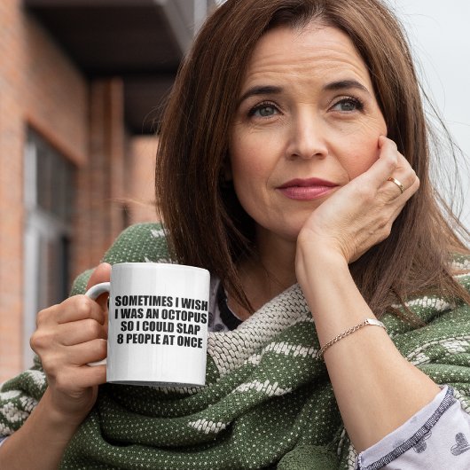 lustiges Zitat, Ohrfeige 8 Personen auf einmal Kaffeetasse