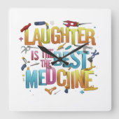 lustiges Zitat Quadratische Wanduhr (Vorderseite)