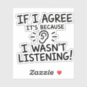 Lustiges Zitat-Typografie-Design Aufkleber (Blatt)
