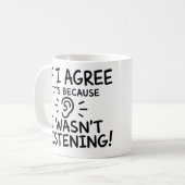 Lustiges Zitat-Typografie-Design Kaffeetasse (Vorderseite Links)