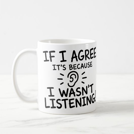 Lustiges Zitat-Typografie-Design Kaffeetasse (Links)