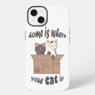 Lustiges Zitat Zuhause ist dort, wo deine Katze is iPhone 13 Hülle