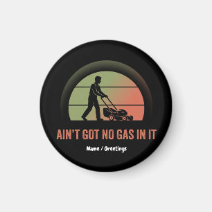 Lustiges Zitat zum Rasenmähen Vintage Retro Sonnen Magnet