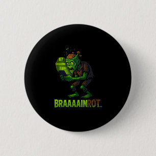 Lustiges Zombie-Brainrot-Meme 6 7 Halloween-Jungen Button