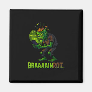 Lustiges Zombie-Brainrot-Meme 6 7 Halloween-Jungen Magnet