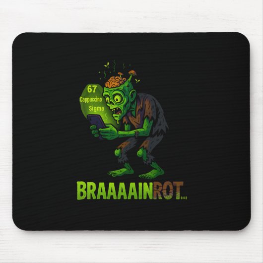 Lustiges Zombie-Brainrot-Meme 6 7 Halloween-Jungen Mousepad (Vorne)