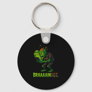 Lustiges Zombie-Brainrot-Meme 6 7 Halloween-Jungen Schlüsselanhänger