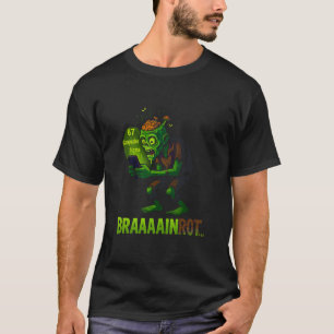 Lustiges Zombie-Brainrot-Meme 6 7 Halloween-Jungen T-Shirt
