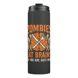Lustiges Zombie frisst Gehirne Halloween Vektor De Thermosbecher