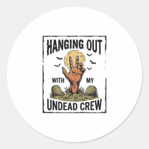 Lustiges Zombie-Shirt für Horror-Fans Vintage Unto Runder Aufkleber