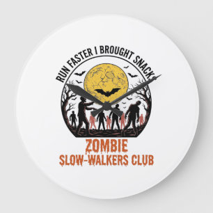 Lustiges Zombie-Shirt mit eingraviertem Mond und d Große Wanduhr