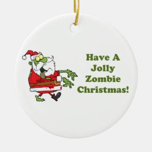 Lustiges Zombie-Weihnachten Keramikornament