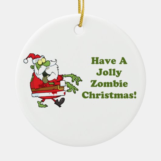 Lustiges Zombie-Weihnachten Keramikornament (Vorne)