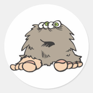 lustiges Zorngruselmonster Runder Aufkleber