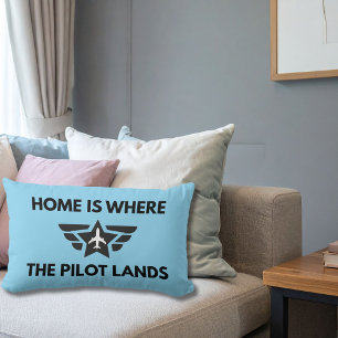 Lustiges Zuhause ist dort, wo der Pilot das Flugze Lendenkissen
