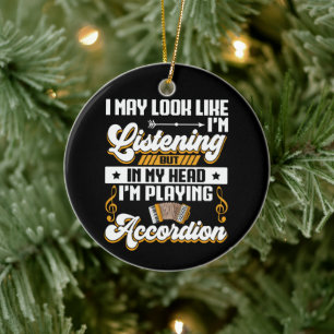 Lustiges Zuhören In meinem Kopf spiele ich Akkorde Keramik Ornament
