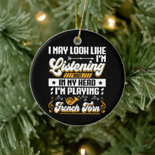 Lustiges Zuhören In Meinem Kopf Spiele Ich Französ Keramik Ornament