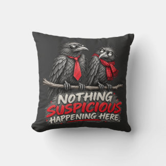 Lustiges Zwei Krähen Nichts zu Sehen Hier T-Shirt Kissen