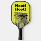 Lustigste Eule mit schwarzer Brille Pickleball Schläger (Rückseite)
