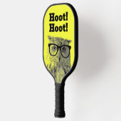 Lustigste Eule mit schwarzer Brille Pickleball Schläger (Links)