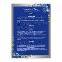 Lustrosa Silver, Blue Azure Dreams Dinner Menu
