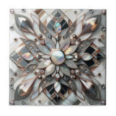 Lustrous Symmetry - Mutter des Perl Designer Tile Fliese (Vorderseite)