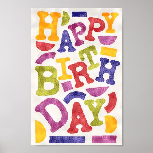 Lustvoller, spielerischer und farbenfroher Kinderg Poster (Vorne)