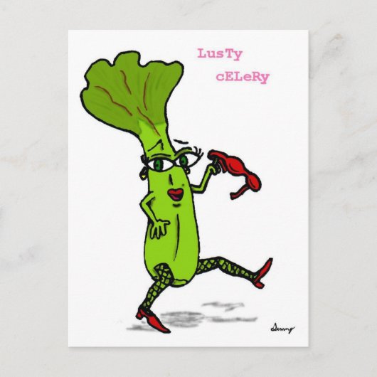 Lusty Celery Postcard Postkarte (Vorderseite)
