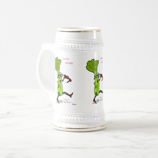 Lusty Celery Stein Bierglas (Vorderseite Links)