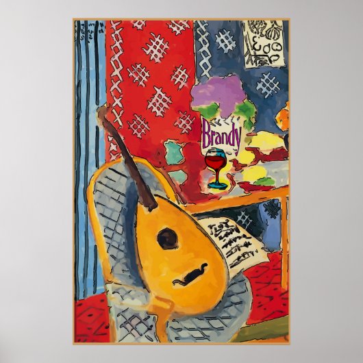 Lute & Brandy Glass Poster (Vorne)