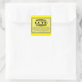Lute License Square Aufkleber (Tasche)