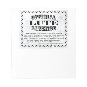 Lute Lizenz Notizblock