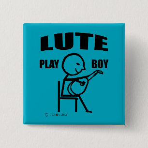 Lute Play Boy Button