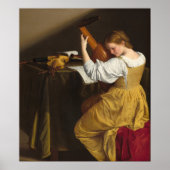 Lute Player - Orazio Gentileschi Kunstgedicht Poster (Vorne)