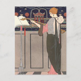 Lute Player von George Barbier Postkarte