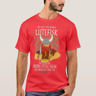 Lutefisk Design Original Viking Sushi Funny Lutefi T-Shirt