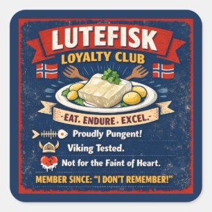 Lutefisk-Loyalitätsclub Norwegische Aufkleber