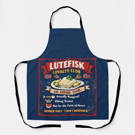 Lutefisk Loyalty Club Norwegian Apron Schürze (Vorderseite)