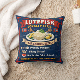 Lutefisk Loyalty Club Norwegian Throw Pillow Kissen