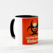 Lutefisk Warning: Biohazard – Funny Scandinavian Tasse (Vorderseite Links)